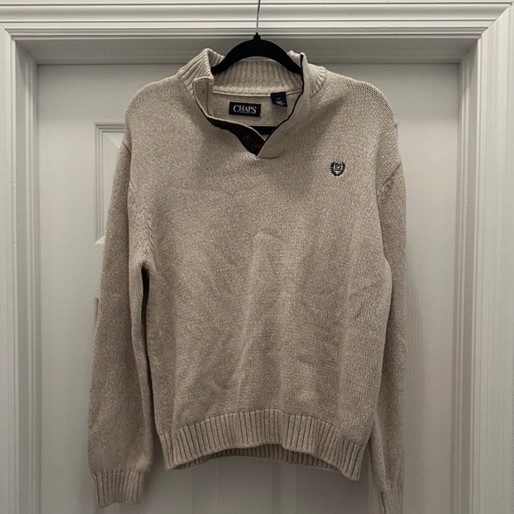 Chaps Men's Beige V-Neck Sweater - Picture 1 of 3